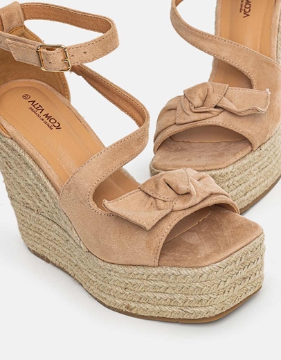 Εικόνα της Πλατφόρμες εσπαντρίγιες με διακοσμητικό φιόγγο Μπεζ