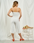 Εικόνα από Ολόσωμη φόρμα wide leg με κουμπάκια Λευκό