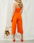 Εικόνα από Ολόσωμη φόρμα wide leg με κουμπάκια Πορτοκαλί
