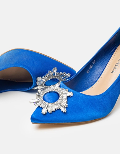 Εικόνα της Γυναικείες γόβες με αστραφτερή λεπτομέρεια Μπλε