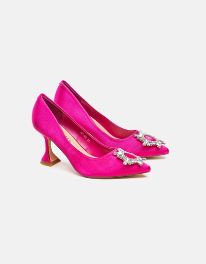 Εικόνα της Γυναικείες γόβες με αστραφτερή λεπτομέρεια Ροζ