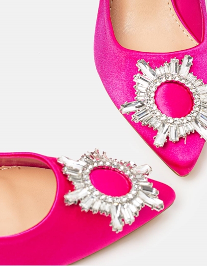 Εικόνα της Γυναικείες γόβες με αστραφτερή λεπτομέρεια Ροζ