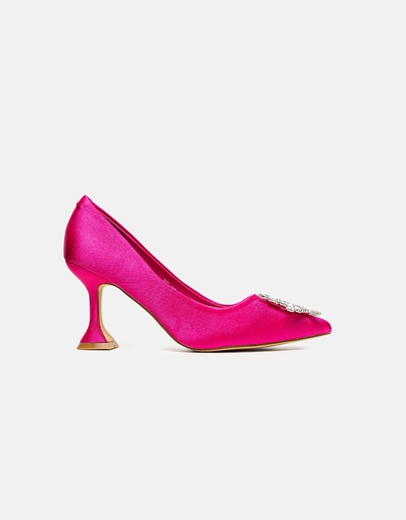 Εικόνα της Γυναικείες γόβες με αστραφτερή λεπτομέρεια Ροζ