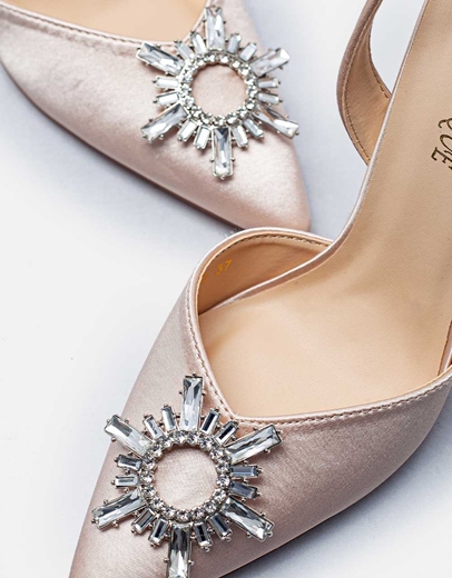 Εικόνα της Γυναικείες γόβες lace up Μπεζ