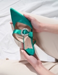 Εικόνα από Mules μυτερό open heel Πράσινο