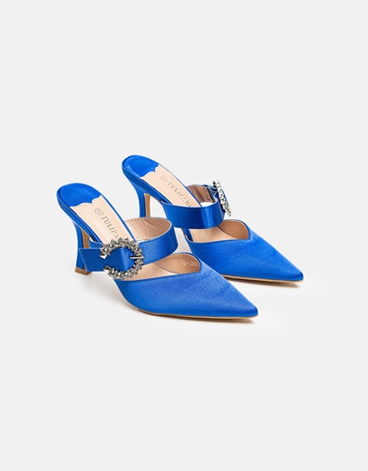 Εικόνα της Mules μυτερό open heel Μπλε