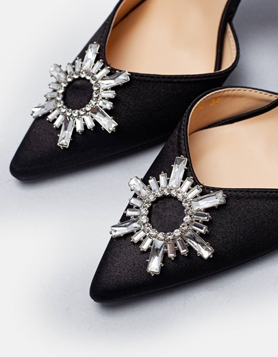 Εικόνα της Γυναικείες γόβες lace up Μαύρο