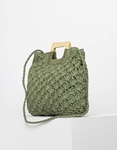 Εικόνα από Γυναικεία τσάντα ψάθινη με χειρολαβή Πράσινο