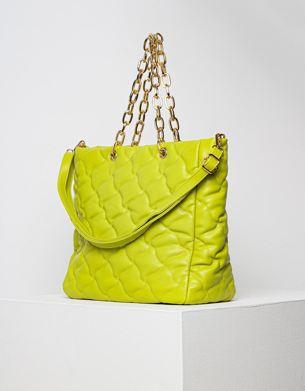 Εικόνα από Γυναικεία τσάντα ώμου με αλυσίδα Πράσινο