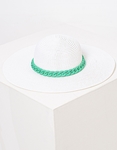 Εικόνα από Γυναικείo καπέλo ψαθινό με χρωματιστή λεπτομέρεια Λευκό