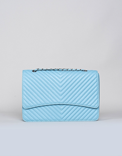 Εικόνα της Γυναικεία τσάντα ώμου καπιτονέ με ρυθμιζόμενη αλυσίδα Σιέλ