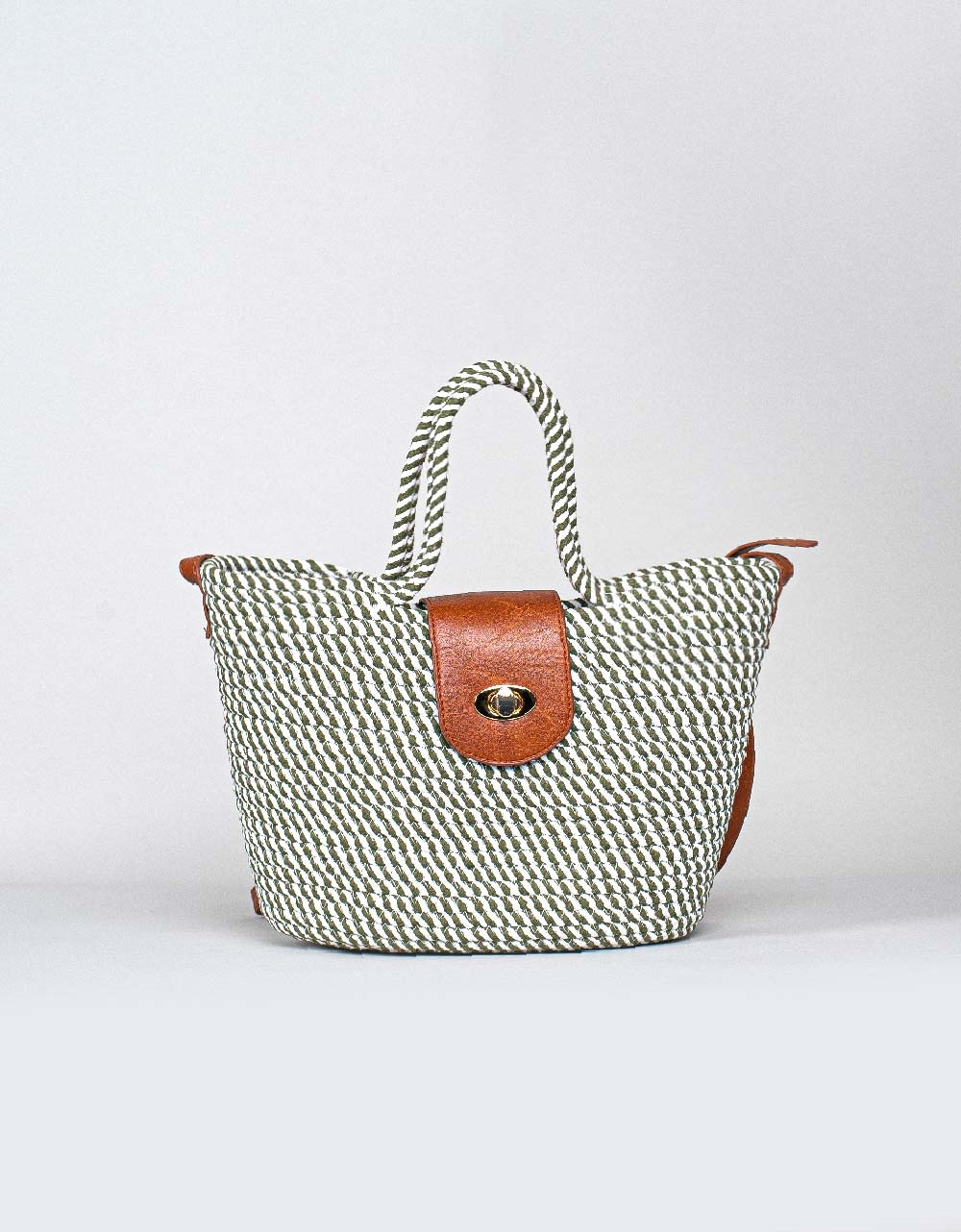 Εικόνα από Γυναικεία τσάντα υφασμάτινη με διχρωμία & ρυθμιζόμενο λουρί Πράσινο