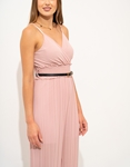 Εικόνα από Πλισέ ολόσωμη φόρμα με κρουαζέ μπούστο Ροζ