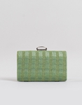 Εικόνα από Ψάθινο τσαντάκι clutch με εντυπωσιακό μεταλλικό κούμπωμα Πράσινο