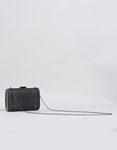 Εικόνα από Τσαντάκι clutch ψάθινο με σχέδιο πλέξη Μαύρο