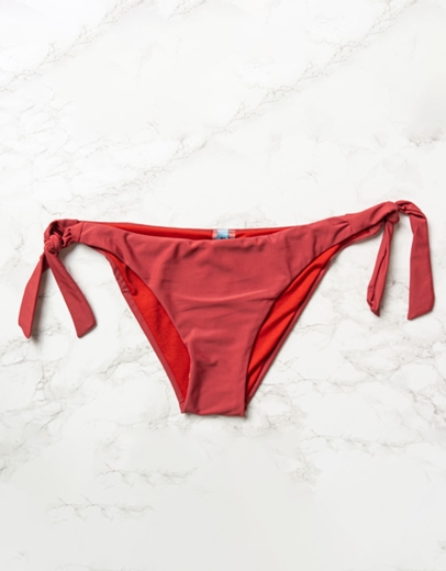 Εικόνα της Μονόχρωμο μπικίνι με δέσιμο Καφέ