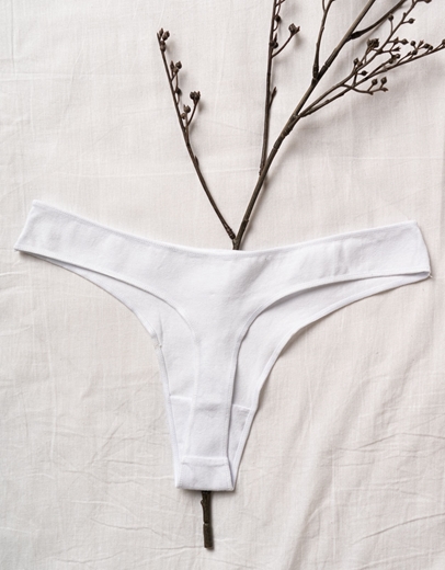 Εικόνα της Μονόχρωμο βαμβακερό string Λευκό