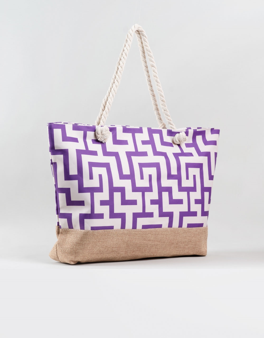 Εικόνα από Γυναικεία τσάντα θαλάσσης maze style Μωβ