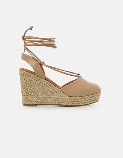 Εικόνα της Εσπαντρίγιες με δέσιμο lace up Nude