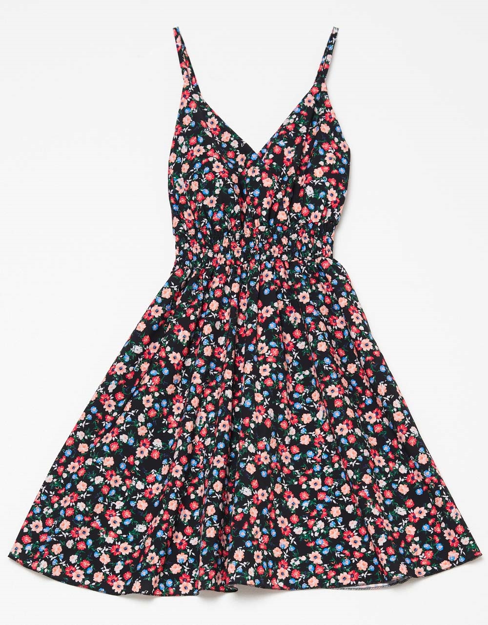 Εικόνα από Αμπίρ μίνι φόρεμα σε floral μοτίβο Μαύρο