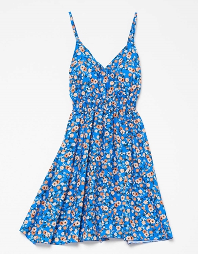 Εικόνα της Αμπίρ μίνι φόρεμα σε floral μοτίβο Μπλε