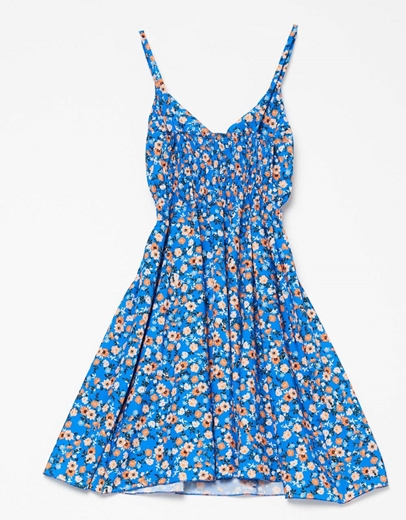 Εικόνα της Αμπίρ μίνι φόρεμα σε floral μοτίβο Μπλε