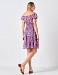 Εικόνα από Μίνι floral φόρεμα με βολάν Μωβ
