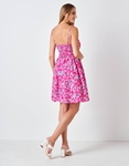 Εικόνα από Κρουαζέ mini floral φόρεμα με λάστιχο στη μέση Φούξια