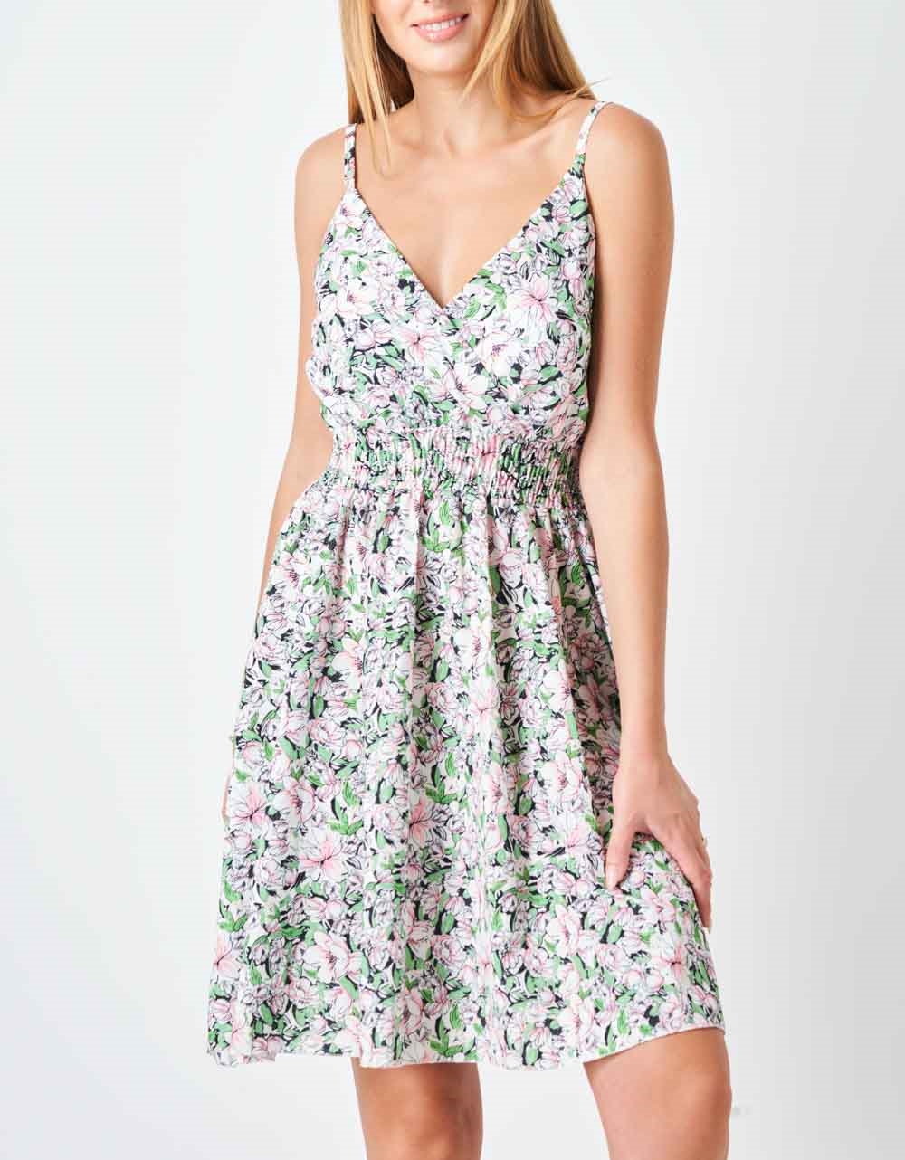 Εικόνα από Κρουαζέ mini floral φόρεμα Πράσινο/Multi