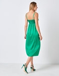 Εικόνα από Μίντι σατέν φόρεμα με διακοσμητικά κουμπάκια Πράσινο