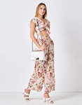 Εικόνα από Boho σετ crop top με παντελόνα Μπεζ