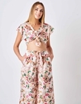 Εικόνα από Boho σετ crop top με παντελόνα Μπεζ