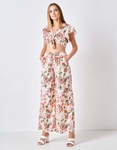 Εικόνα από Boho σετ crop top με παντελόνα Μπεζ