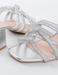 Εικόνα από Mules με strass στη φάσα Ασημί