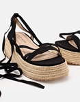 Εικόνα από Flatform σανδάλια lace up Μαύρο