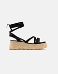 Εικόνα από Flatform σανδάλια lace up Μαύρο