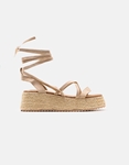 Εικόνα από Flatform σανδάλια lace up Μπεζ