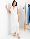 Εικόνα από Maxi πλισέ φόρεμα με βολάν Λευκό