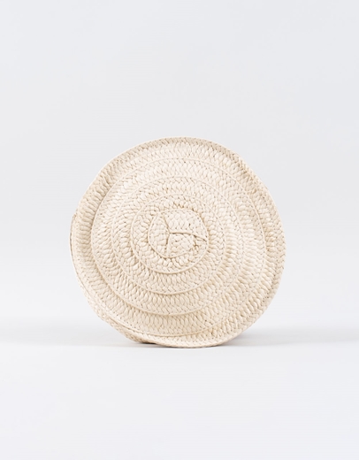 Εικόνα της Ψάθινο τσαντάκι ώμου σε στρογγυλό σχήμα Μπεζ