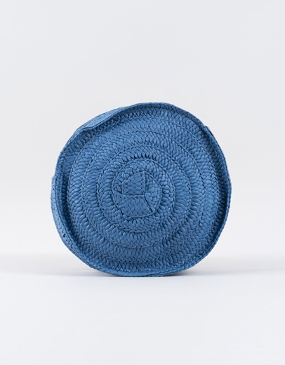 Εικόνα της Ψάθινο τσαντάκι ώμου σε στρογγυλό σχήμα Μπλε