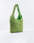 Εικόνα από Γυναικεία τσάντα ώμου ψάθινη μονόχρωμη Λαχανί