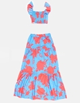 Εικόνα από Floral σετ φούστα maxi & crop top Κόκκινο