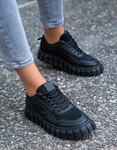 Εικόνα από Γυναικεία sneakers μονόχρωμα Μαύρο