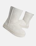 Εικόνα από Suede μποτάκια flat με γουνάκι εσωτερικά Γκρι