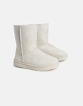 Εικόνα από Suede μποτάκια flat με γουνάκι εσωτερικά Γκρι