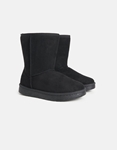 Εικόνα από Suede μποτάκια flat με γουνάκι εσωτερικά Μαύρο