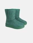 Εικόνα από Suede μποτάκια flat με γουνάκι εσωτερικά Πράσινο