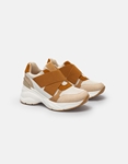 Εικόνα από Γυναικεία sneakers με μεταλλική λεπτομέρεια στο πίσω μέρος Μπεζ/Ταμπά