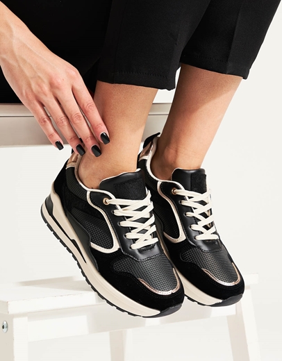 Εικόνα της Sneakers με διπλή σόλα Μαύρο