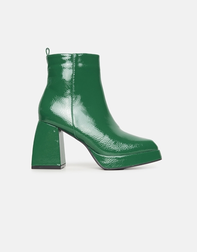 Εικόνα της Μποτάκια με τετράγωνο τακούνι και φιάπα Πράσινο